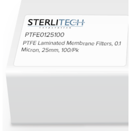 STERLITECH PTFE Laminated Membrane Filters, 0.1 Micron, 25mm, PK100 PTFE0125100